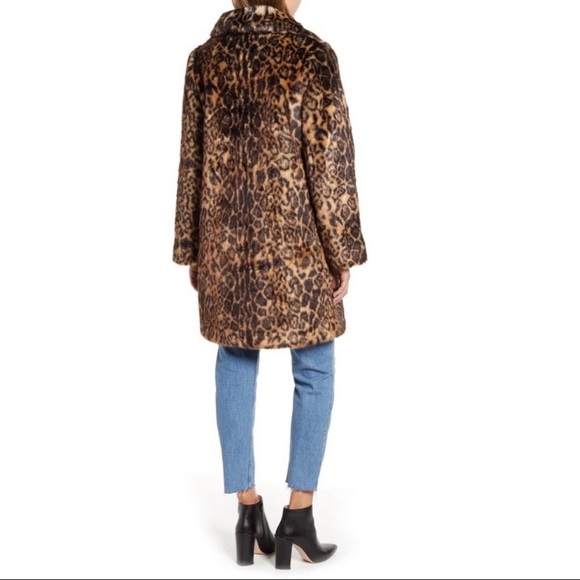 Rachel Parcell Faux Fur Leopard Print Coat M NWT - Picture 3 of 5